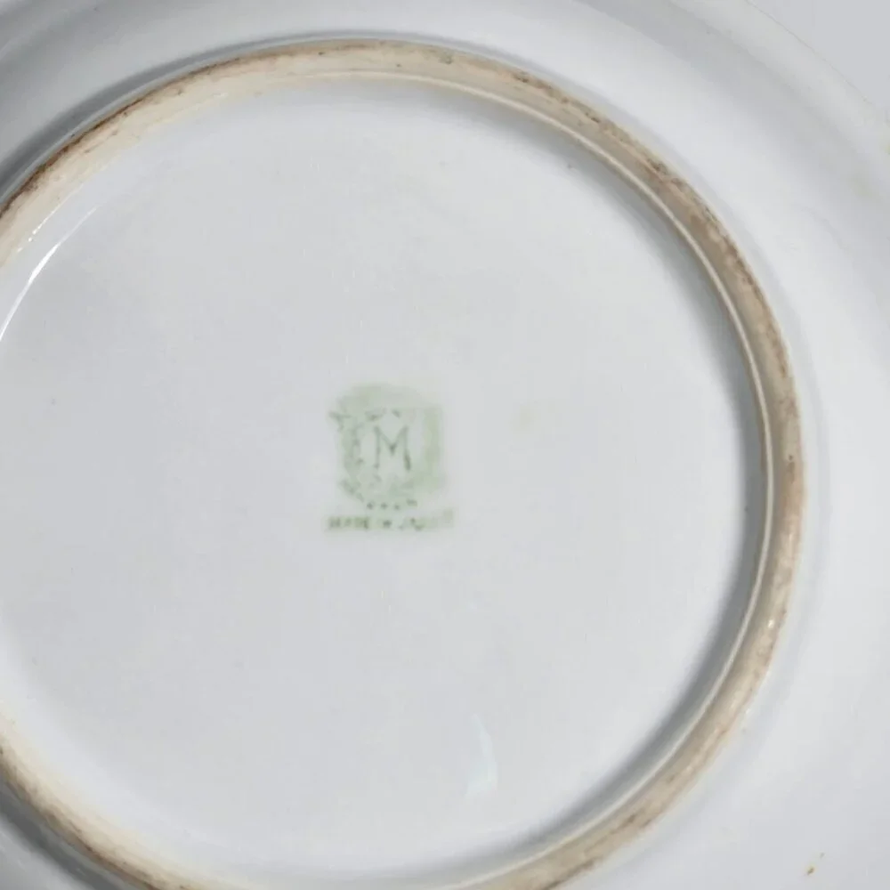 Nippon Hand Painted Vintage Porcelain Bowl Peach Floral Design with Gold Accents